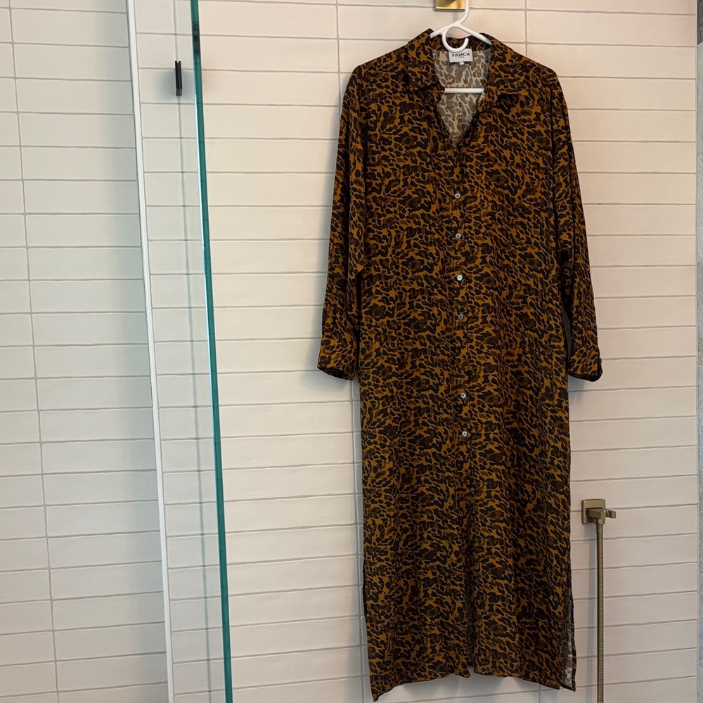 FRNCH Paris Leopard Print dresses in Cream, Brown & Gray